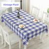 Waterproof and Oil-proof Solid Color PVC Table Cloth Anti-scalding and Washable Plaid Table Cloth Simple Rectangular Round Table Cover Cloth