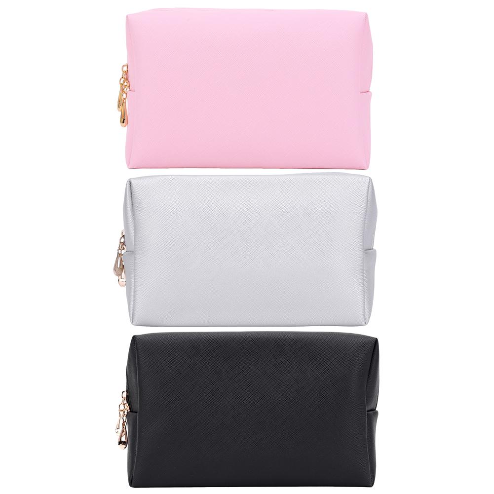 

Женский портативный пластырь PU кожаная сумка для туалетных принадлежностей водонепроницаемая косметическая сумочка сплошного цвета для женщин девушек ежедневного использования