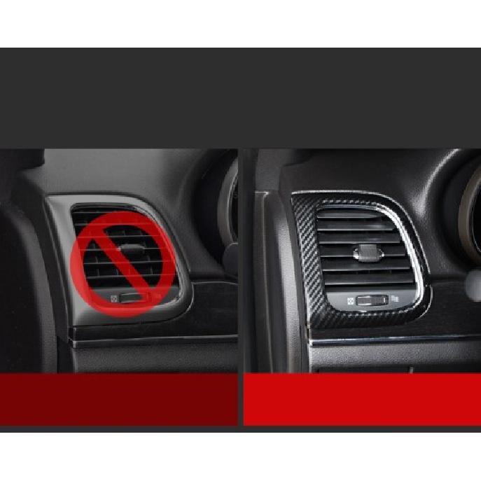 Carbon Fiber Dashboard Air Vent Outlet Cover Trim For Jeep Grand Cherokee 11-20