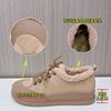 New Velvet Small Leather Shoes Winter Casual Flat Cotton Shoes Retro Versatile Women's Shoes Thick Sole Heightening Single Shoes Women