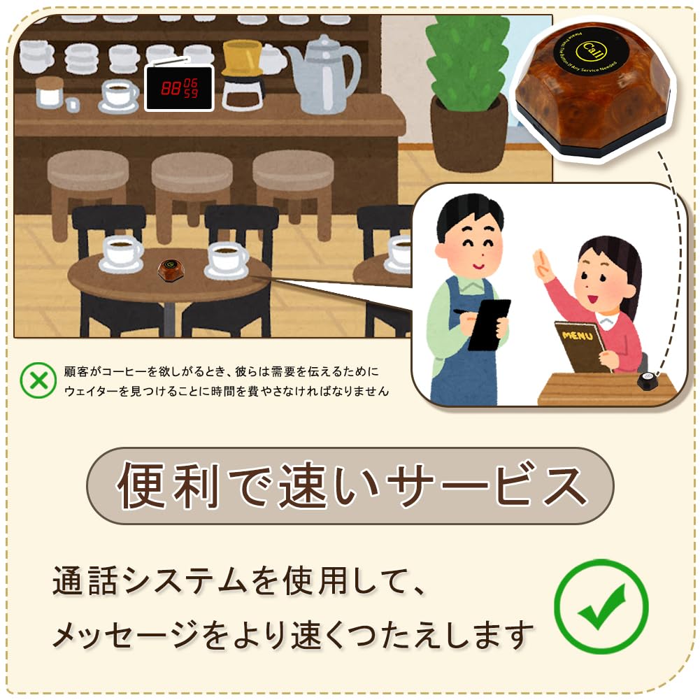 ALIBELL Sem Fio Restaurante Sem Fio Restaurante Comercial Chamada Pedido Sem Fio Sem Fio Chamada de Cuidado Yakiniku Hospital de Enfermagem Campainha de Porta, Campainha de Porta, Campainha,