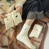 Australian Velvet Animal Embroidery White Velvet Thermal Tube Socks Cute Versatile Stockings