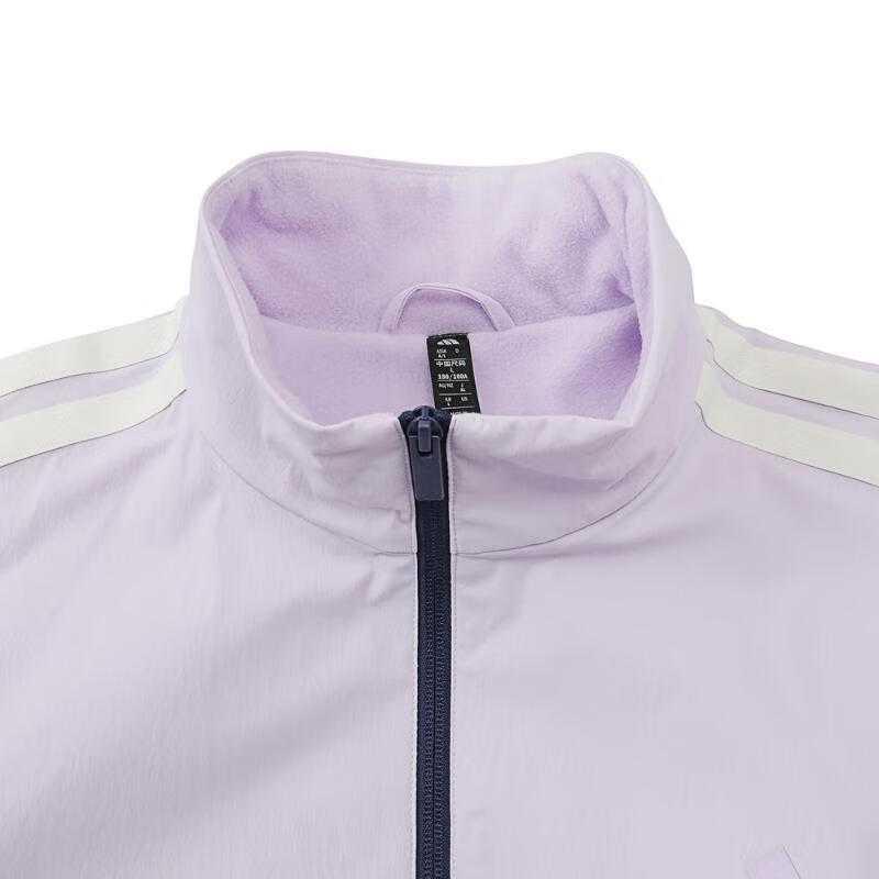 Adidas Striped Comfortable Soft Breathable Skin-Friendly Long Sleeve Jacket Unisex Jacket Purple KA9751