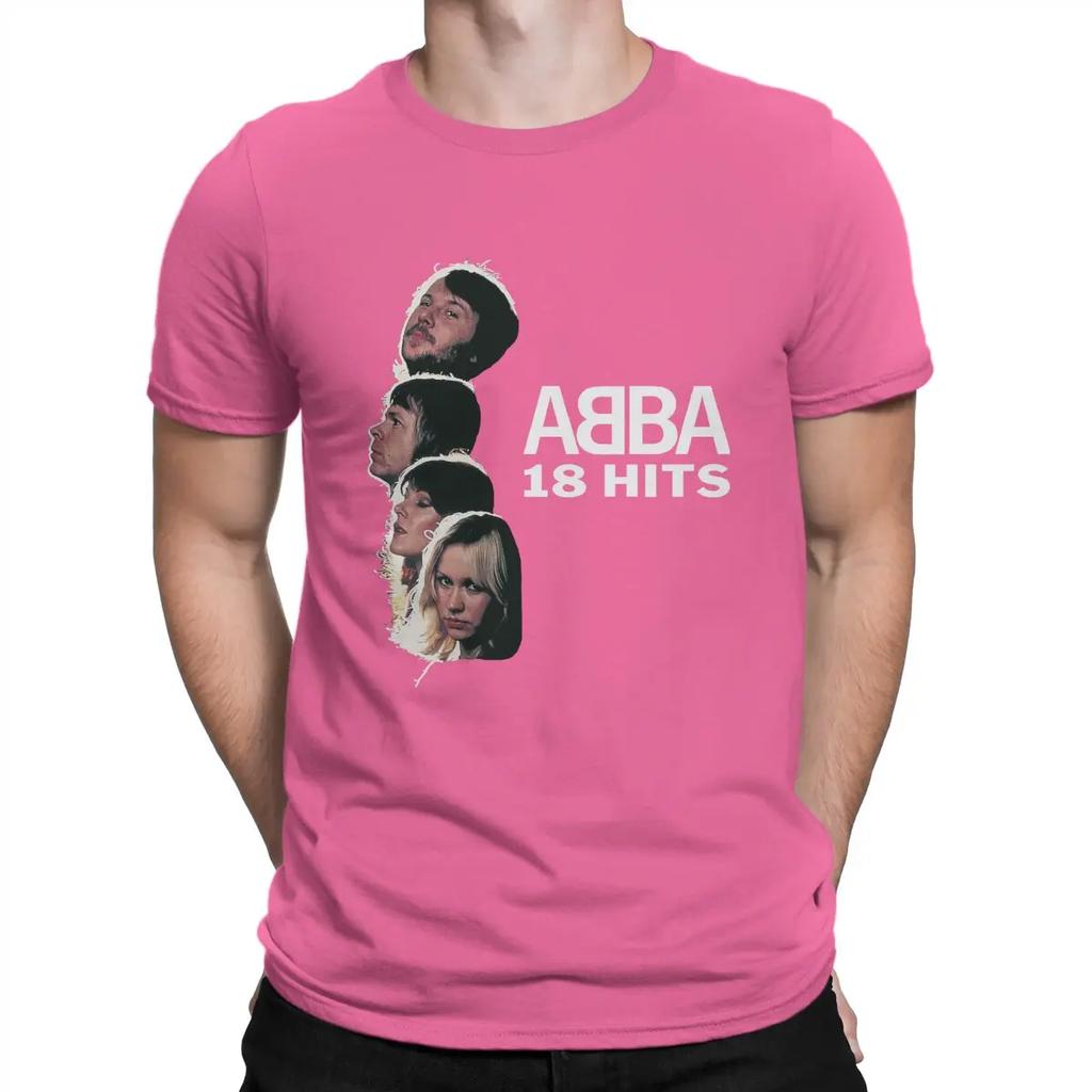 18 hits Man's TShirt A-ABBA Band O Neck Short Sleeve 100% Cotton T Shirt Funny Top Quality Gift Idea