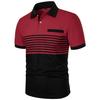 High End Men's Top Spring Summer Short Sleeved Casual Sports Comfortable Loose Breathable Stripe Contrasting Color T-shirt Polo Shirt Yasheng