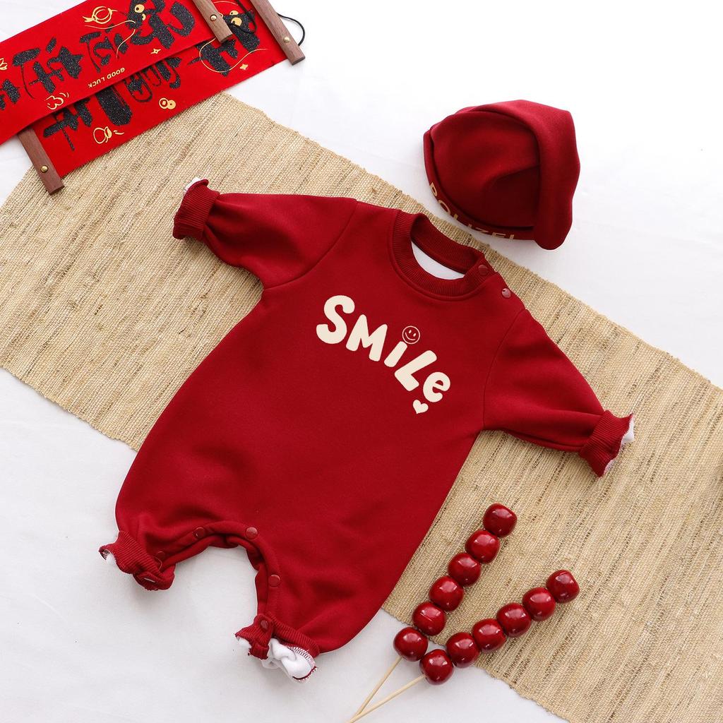 100-Day Celebration Velvet Winter Family Outfit - Parent-Child Bodysuit & Mother-Son Hoodie Set, High-End 2025 Edition