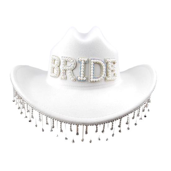 Bridal Cowgirl Hat for Women Rhinestone Cowboy Hat Unique Halloween Costume for Bachelorette Party Birthday Concerts