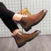 Men’s Brogues Motorcycle Boots Retro Street Style Dress Chelsea Boots Tuxedo Wedding Men Ankle Boots Plus Size