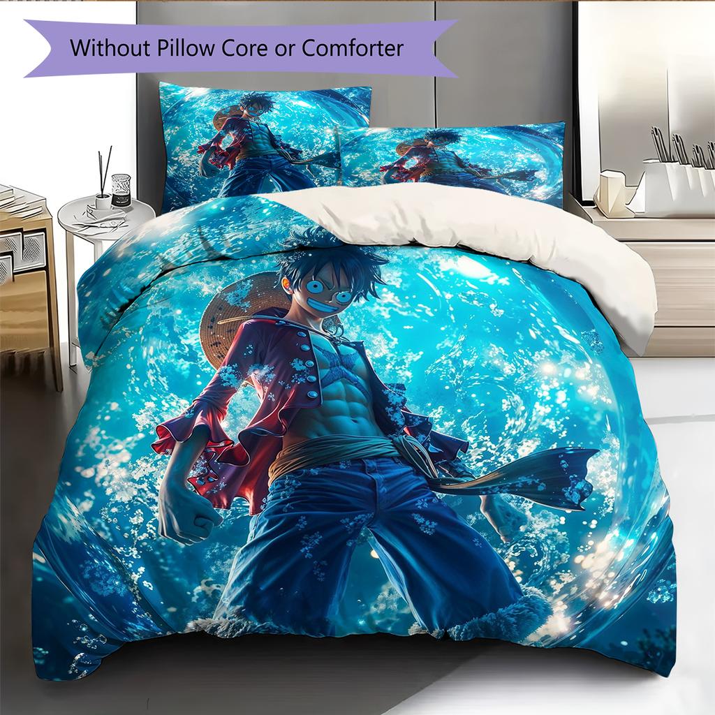 Cartoon Pattern Bedding Quilt Set Quilt Cover Pillowcase Home Decoration Birthday Gift (1 * Duvet Cover + 2 * Pillowcase, Without Core)