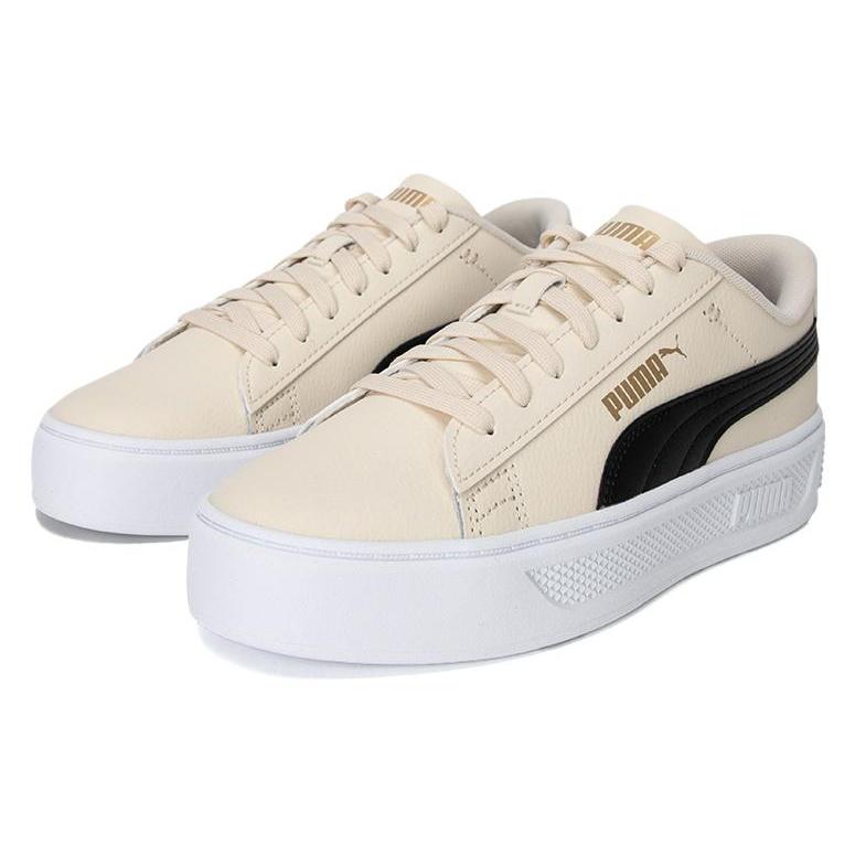 (WMNS) PUMA Platform Sneakers 'Beige Black' Women's 390758-08
