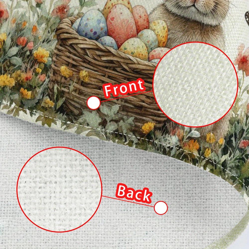 1 Stück 30x40cm Frohe Ostern Hase Kaninchen Ei Muster Gedruckte Tischsets Tischdecke, Tischsets für die Küche