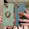 Luxury Plating Finger Ring Holder Case For Iphone 13 14 Pro Max 12 Mini Xs Xr X 8 7 Plus Se Soft Phone Cover For Iphone 11 Case