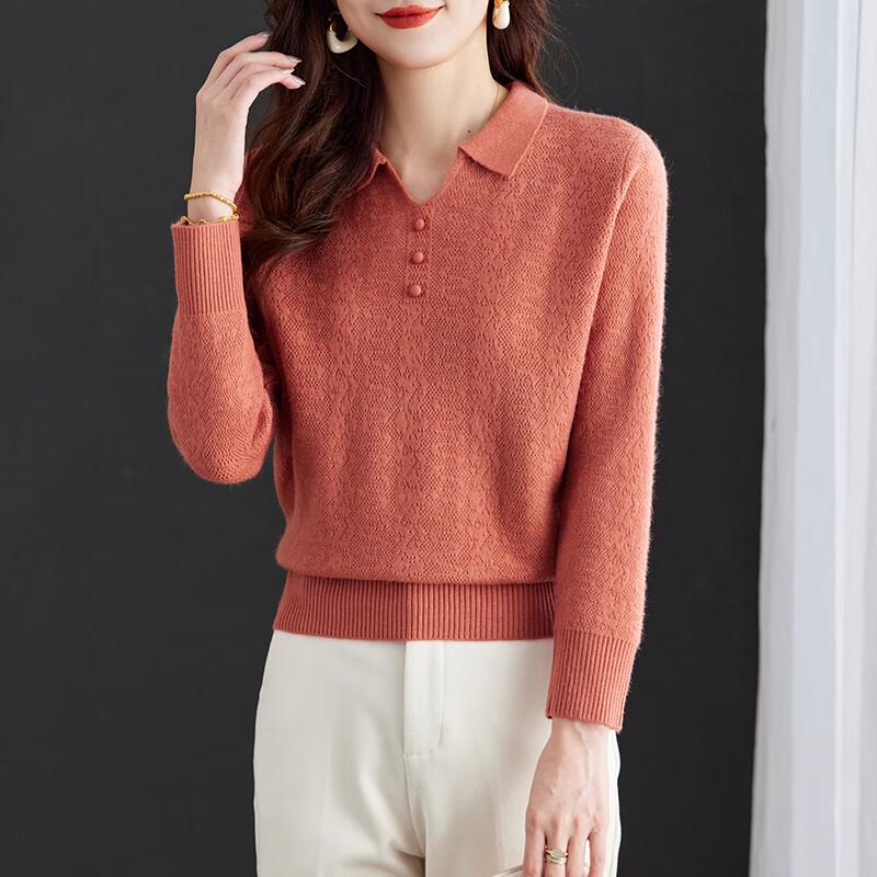 Mrdiane Wei Women's Shirt Collar Knit Sweater