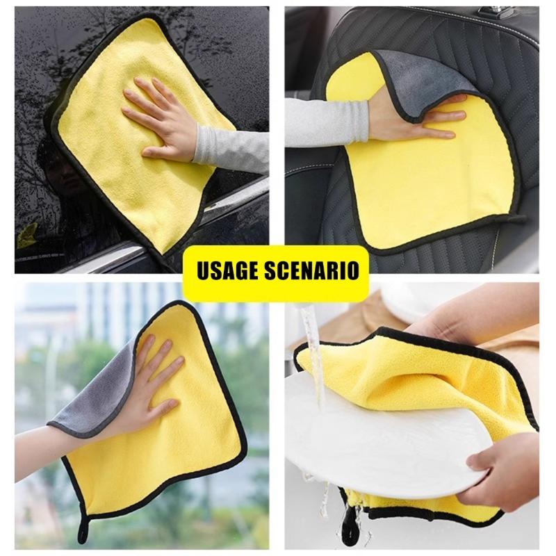 Professional Car Wiping Cloth Plush Coral Fleece Detailing Cleaning Cloth for Spotless Finish On Paintwork Glass