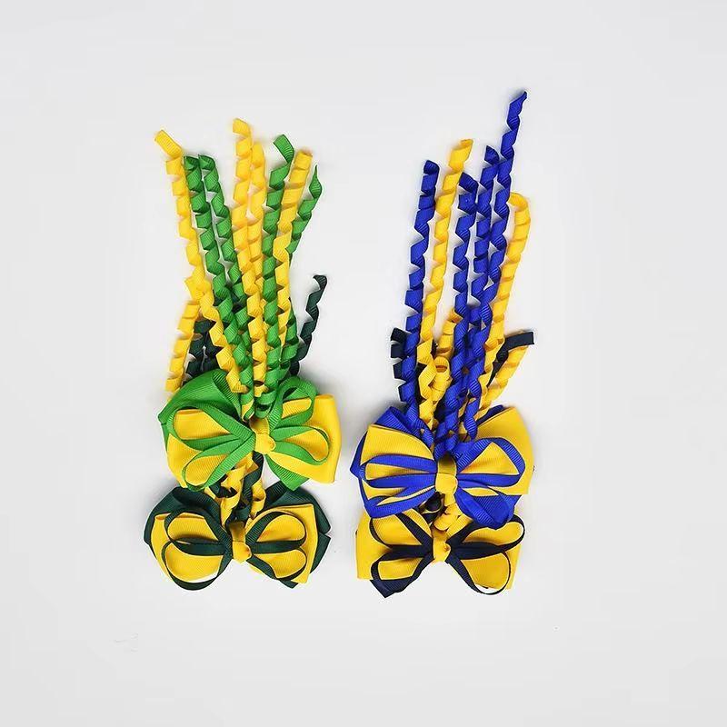 Festival Hair Clips Bow Hairpins Curly Ribbon Tassels Hair Decoration For Girls Hair Accessories