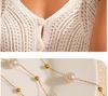 Light Pink Pearl Stainless Steel Necklace – European & American Style Women's Luxury Korean-Inspired High-End Jewelry