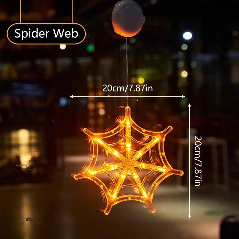 Halloween LED Lights Battery-Powered Ghost Pumpkin Hanging Party Lights for Windows
