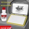 Rectangular Quick-Dry White Ink Pad In Tin Box for Stamping & Hard Clay