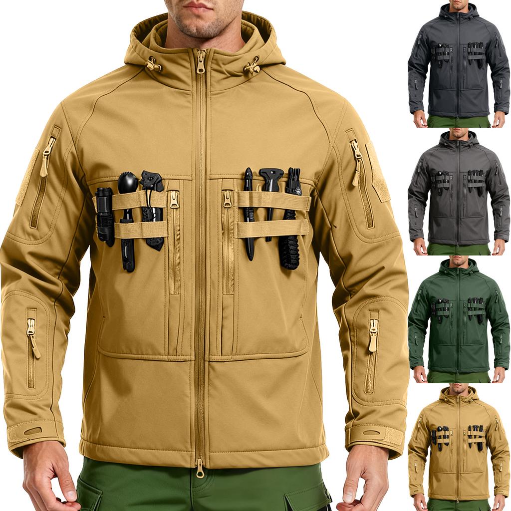 Men's Winter Solid Color Jackets Men's Fashion Trend Jackets Breathable Windproof Jackets Outdoor Sports Jackets