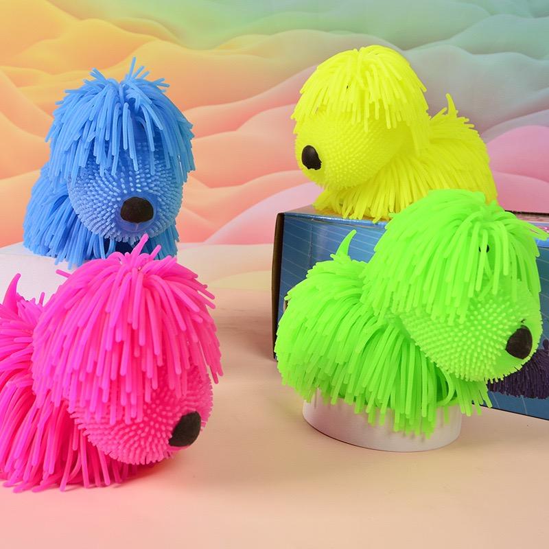 Shaggy Dog Squishy Toy Soft Glue Kawaii Squeezable Stress Reliever Pets Colorful Small Toys Easy and Convenient Cute Gifts