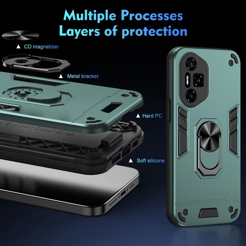 Armor Magnetic Holder Ring Shockproof Case For Honor 300 Ultra Honor 300 Pro Honor300 5G Camera Lens Protect Cover