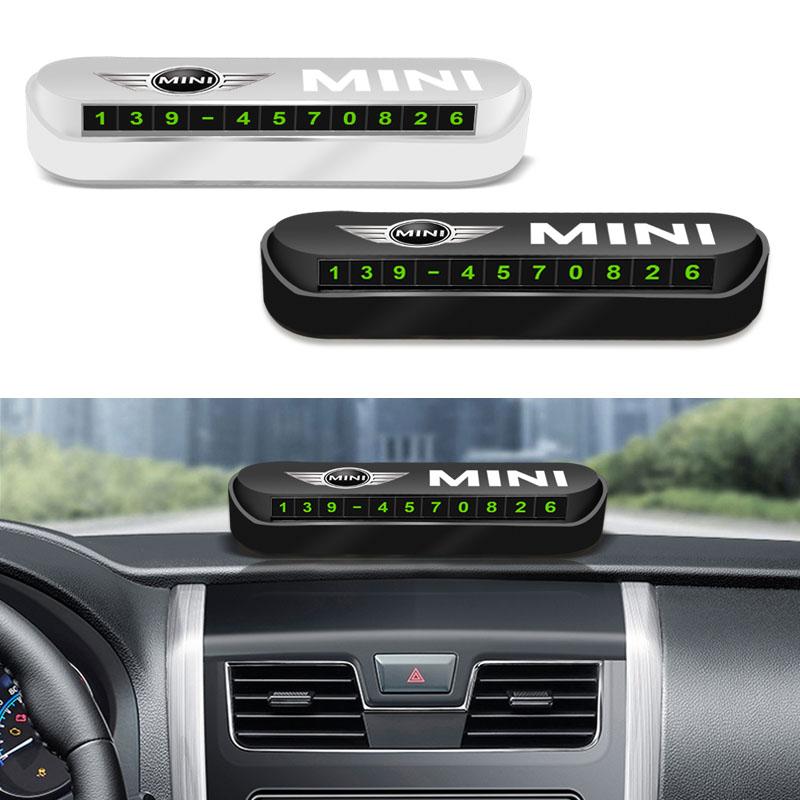 1Pcs Car Temporary Parking Card Plate Badge Car Styling For BMW Mini Cooper F54 F55 F56 R56 R60 SONE Roadster Clubman Coupe
