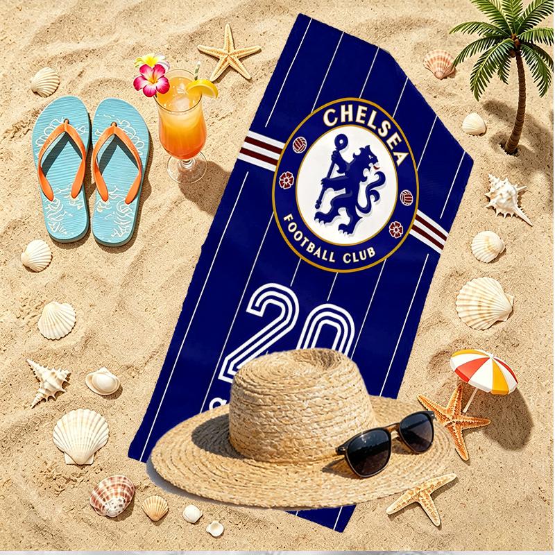 Football club.C Print Beach Towel, Versatile Lightweight Absorbent Beach Towel for Pool Surf Yoga Bathroom, Perfect Birthday Holiday Gift