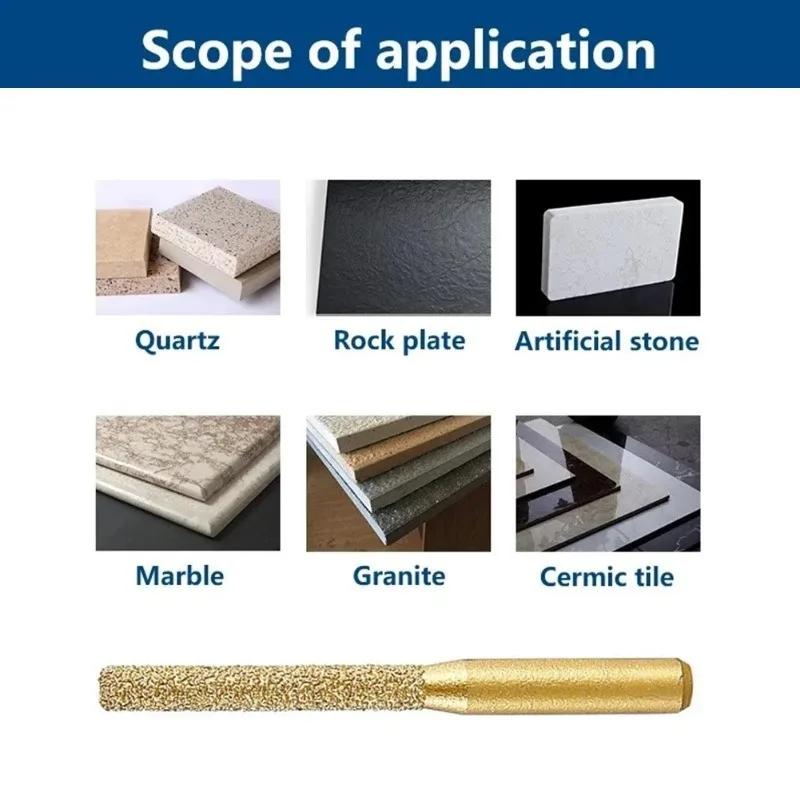 1/2Pcs Brazed Router Bits Brazed Diamond Router Bit Straight Shank Engraving Machine Tool Marble Granite Diamond