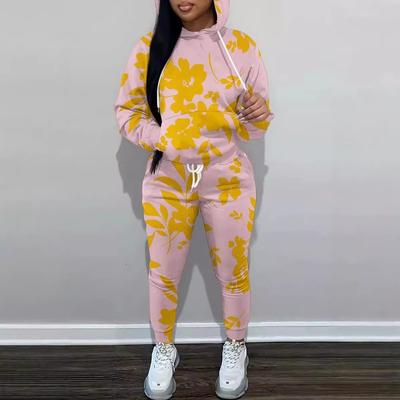 Autumn And Winter Women'S New Hooded Sweater Sports Suit Casual Design Colorful + Printing