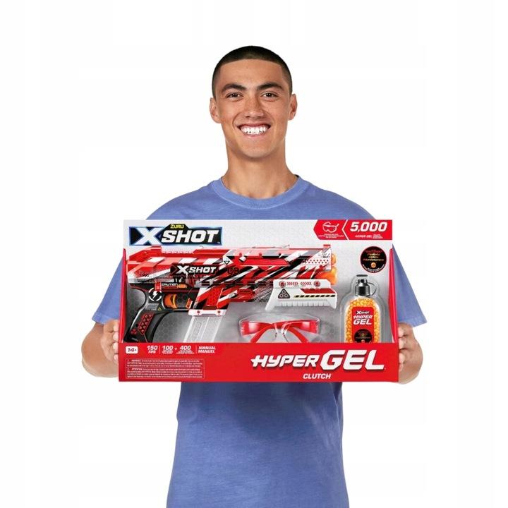 Zuru X-Shot Hyper Gel Wyrzutnia Pistolet Clutch Zestaw Kulki Gogle Ochronne