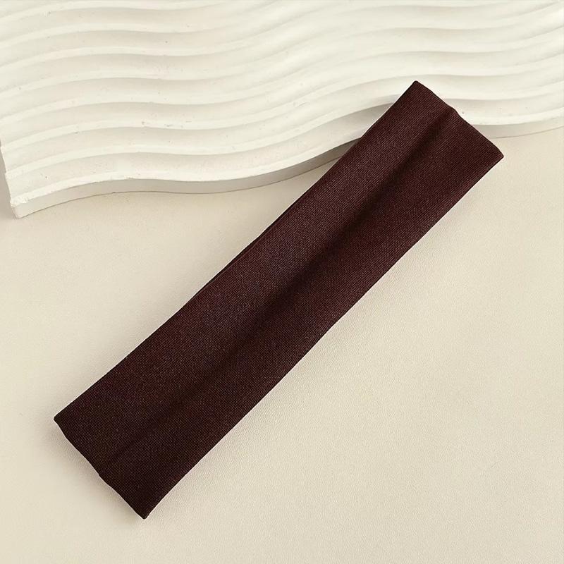 

Stretch Makeup Hair Accessories Four Seasons Solid Sports Headbands for Women Fitness Running Yoga Solid Color Elastic Hairbands Size fits all кофейный