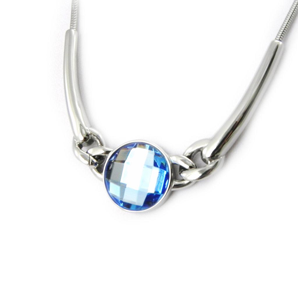 Altesse [I2881] - Tanzanite Blue 'Calypso' Steel Necklace