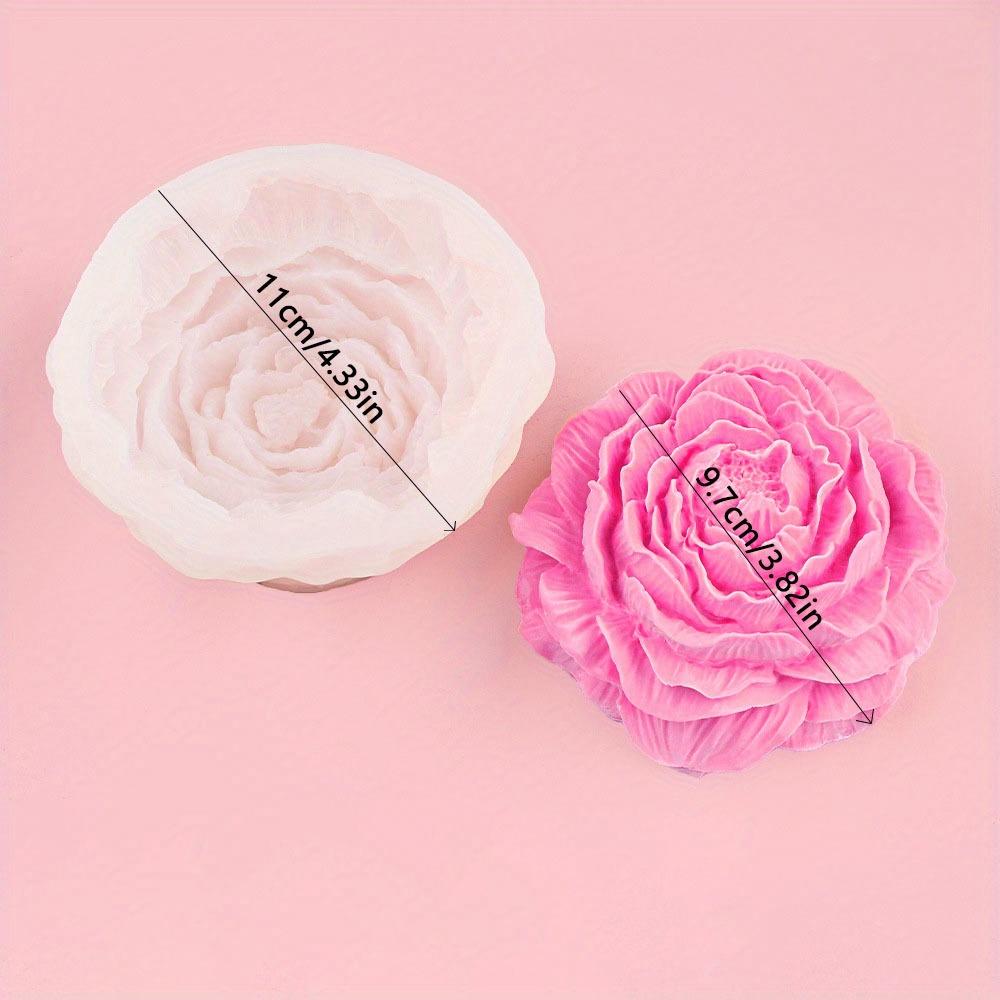 1/3/5Pcs 3D Peony Silicone Mold Set, S/M/L DIY Candle & Soap Molds for Wax, Resin, Plaster, Valentine/Wedding Decor
