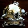 US Navy Taucherhelm, Glänzender Mark V Marine Scuba Taucherhelm 45,72 cm, Tiefsee Marinehelm Dekorative Nachbildung