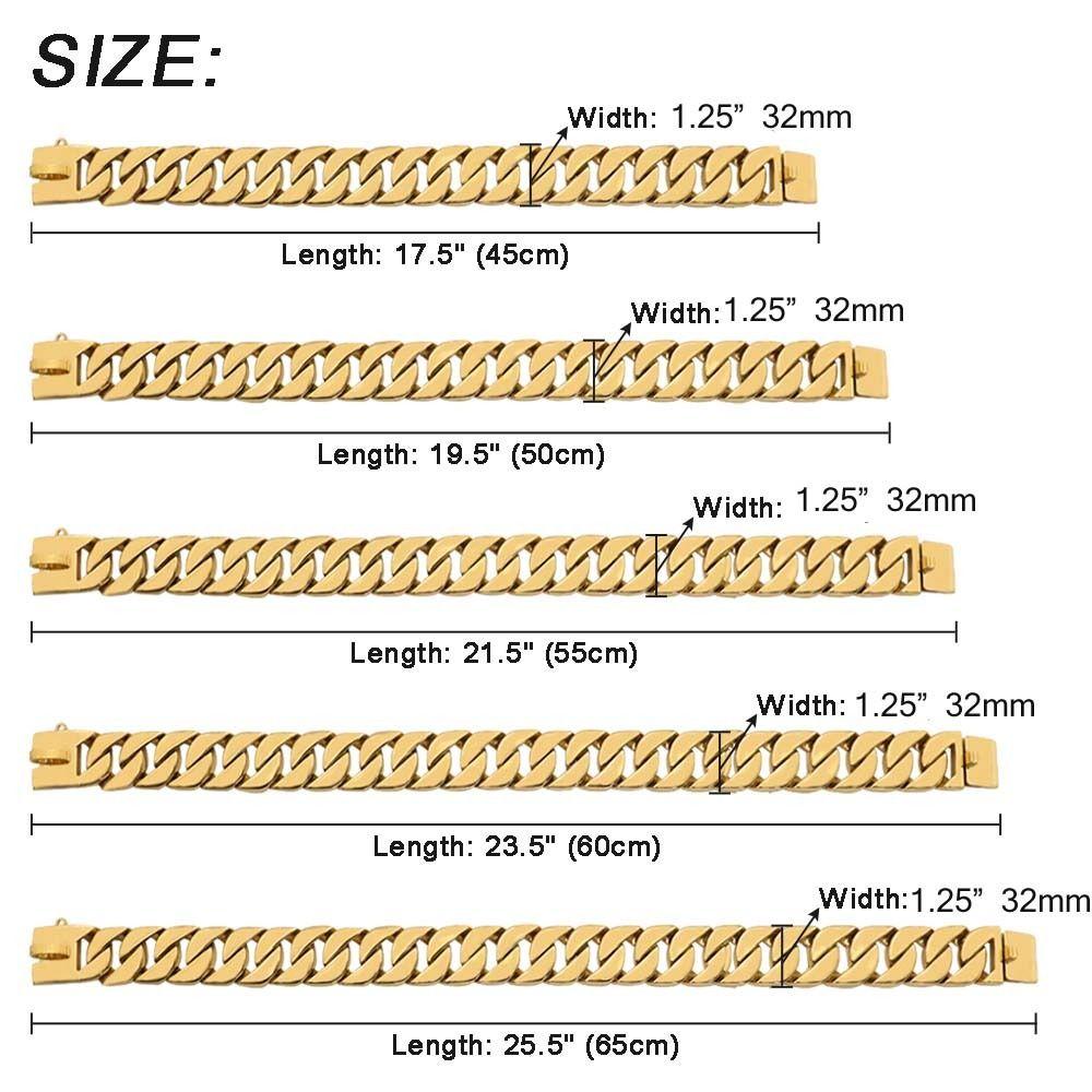 Titanium Golden Silver Cathrow Large Gold Chain Pet Collar Pet Supplies Dog Chain Dog Necklace