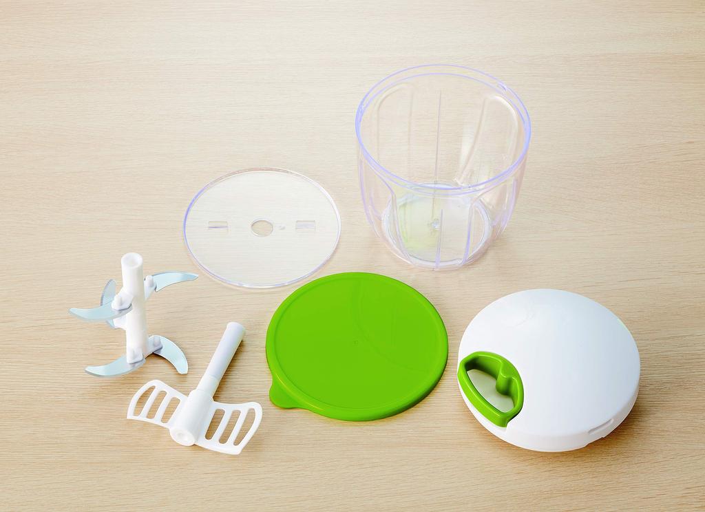 Super Deluxe Chopper with Washable Inner Storage and 5 900ml K&A Lid, Lid, Whisk, Blades,