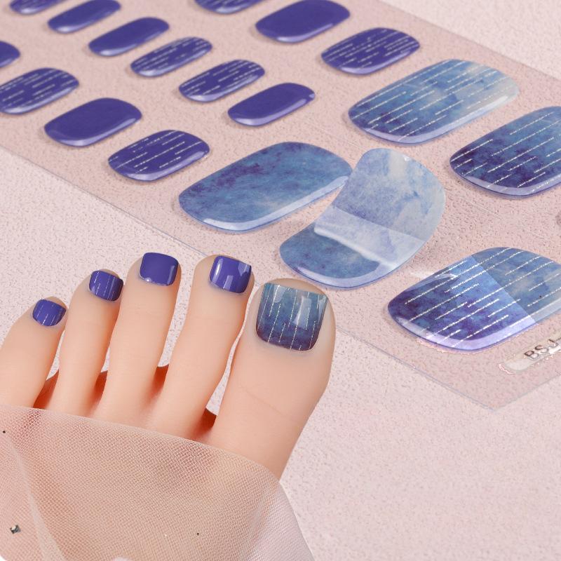 Semi-solid Gel Manicure Stickers, Toenail Stickers, Onion Pink Pearlescent Gradient Flash Semi-solid Nail Stickers
