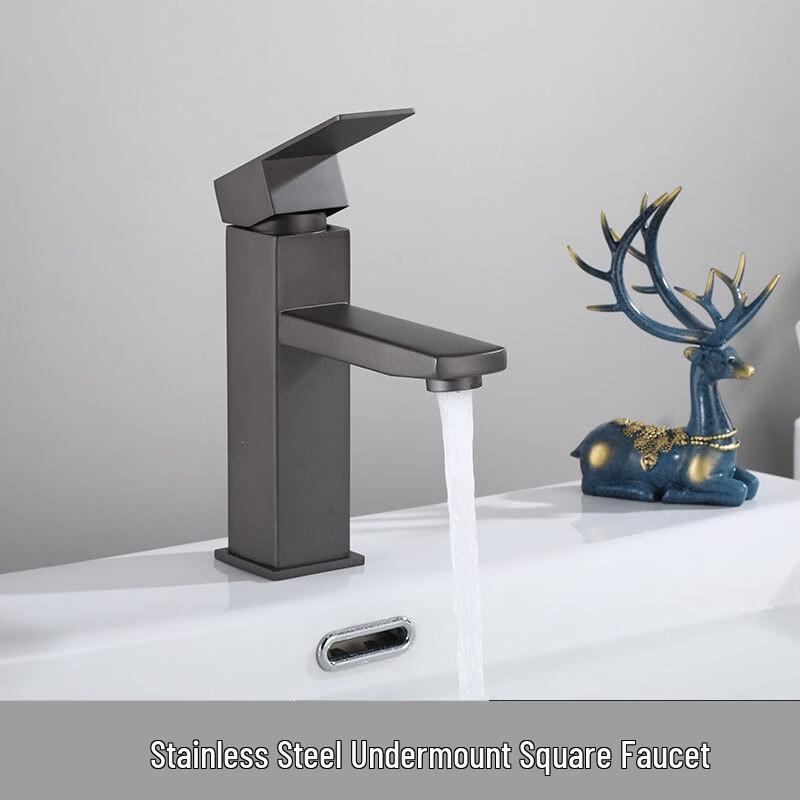 Gunmetal Grey Wall-Mounted Single Cold Faucet
