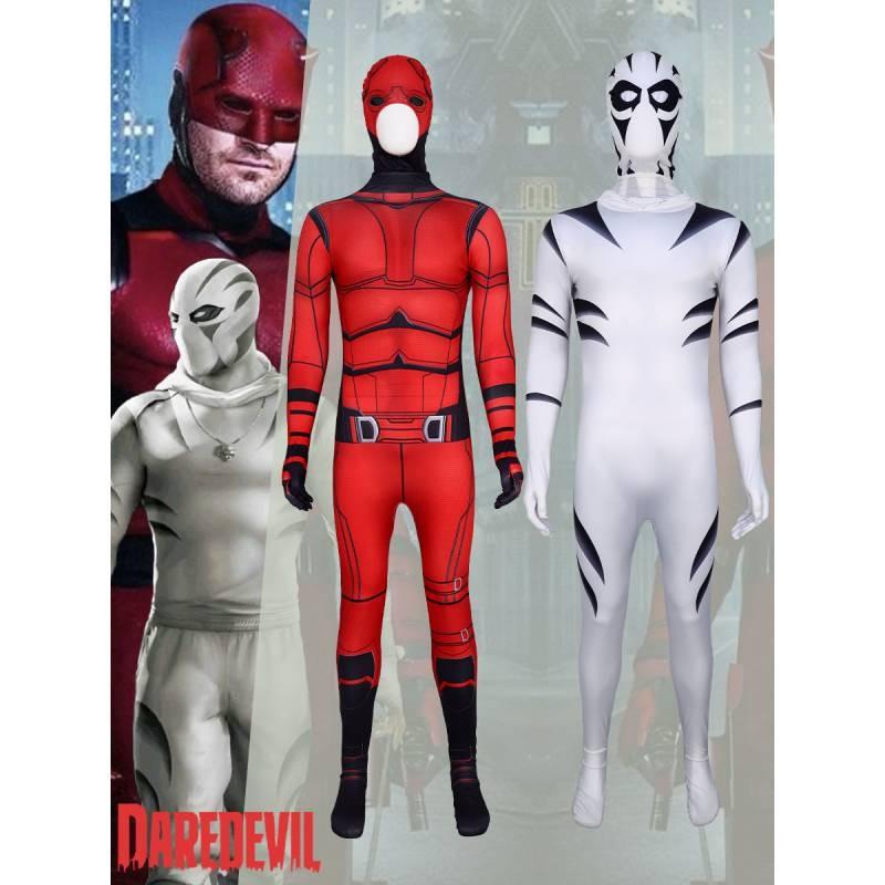 Tiger Daredevil White Cosplay Bodysuit Costume Jumpsuit Halloween Party Gift