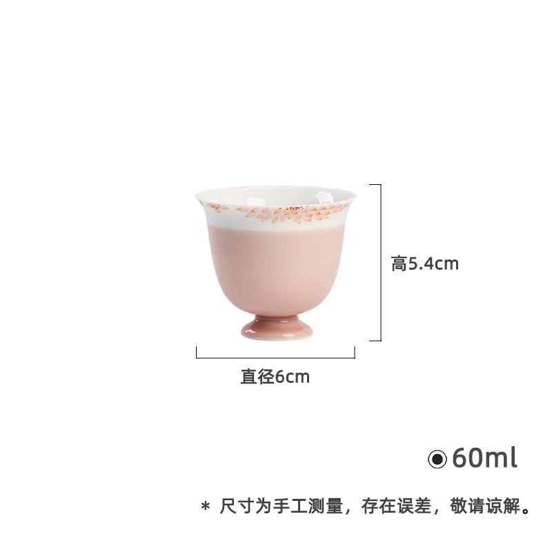 

60ml Hand-painted Lace Jade Mud Teacup Elegant Tea Bowl Single Cups Tea-tasting Personal Cup Jianzhan Master Cups Drinkware Gift