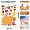 8Sheets Cute Capybara Funny Make a Face Puzzle Stickers Decoration Cartoon Assemble Jigsaw Toy Kid DIY Decoration Party Favor