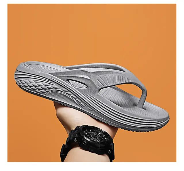 Men's Orthopedic Sandals Fashion Beach Flip Flop Summer Outdoor Soft Sandals With Arch Support Classic Flip Flop Black