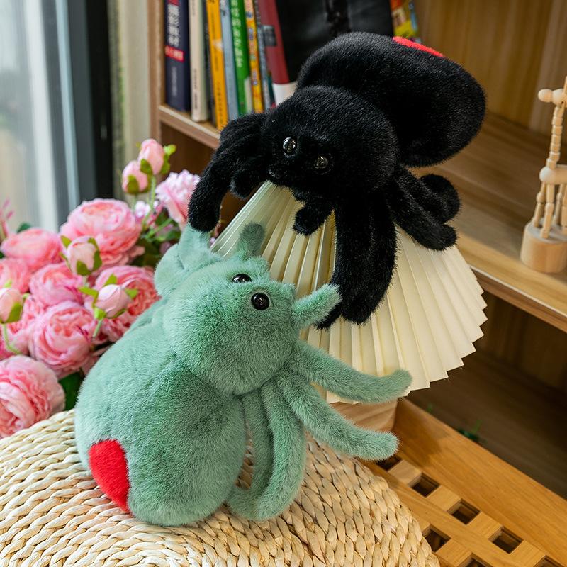 Red-tailed Spider Plush Toy Simulation Insect Doll Tricky Doll Scratching Machine Doll Tricky Toy