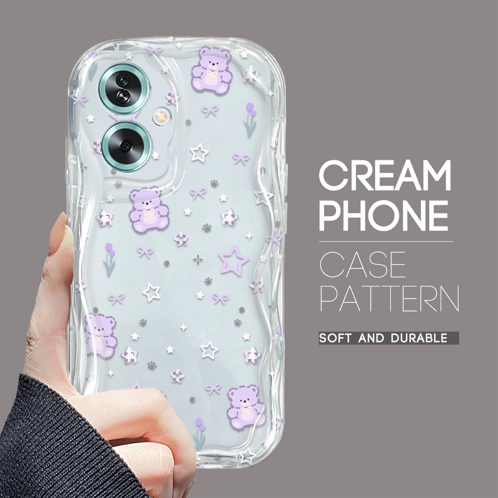 Cute Cartoon Pattern Cream Texture Casing Wavy Edge Soft Silicone Cover Phone Case for OPPO Reno Realme