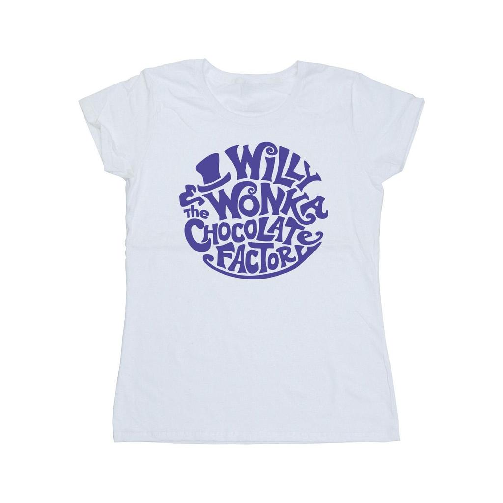 Willy Wonka & The Chocolate Factory Womens/Ladies Typed Logo Cotton T-Shirt