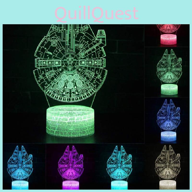 Falcon Millennium Death 3d Led Night Lamp Bedroom Decoration Lamp