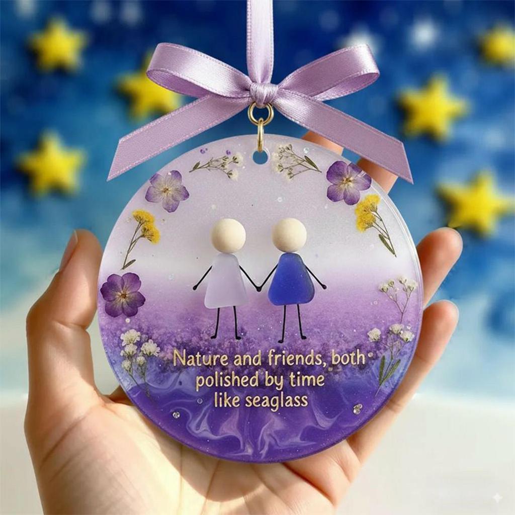 Friendship Ornament Holiday Prop 2D Acrylic Pendant Decorative Acrylic Friendship Ornament Pendant For Indoor Outdoor Yard