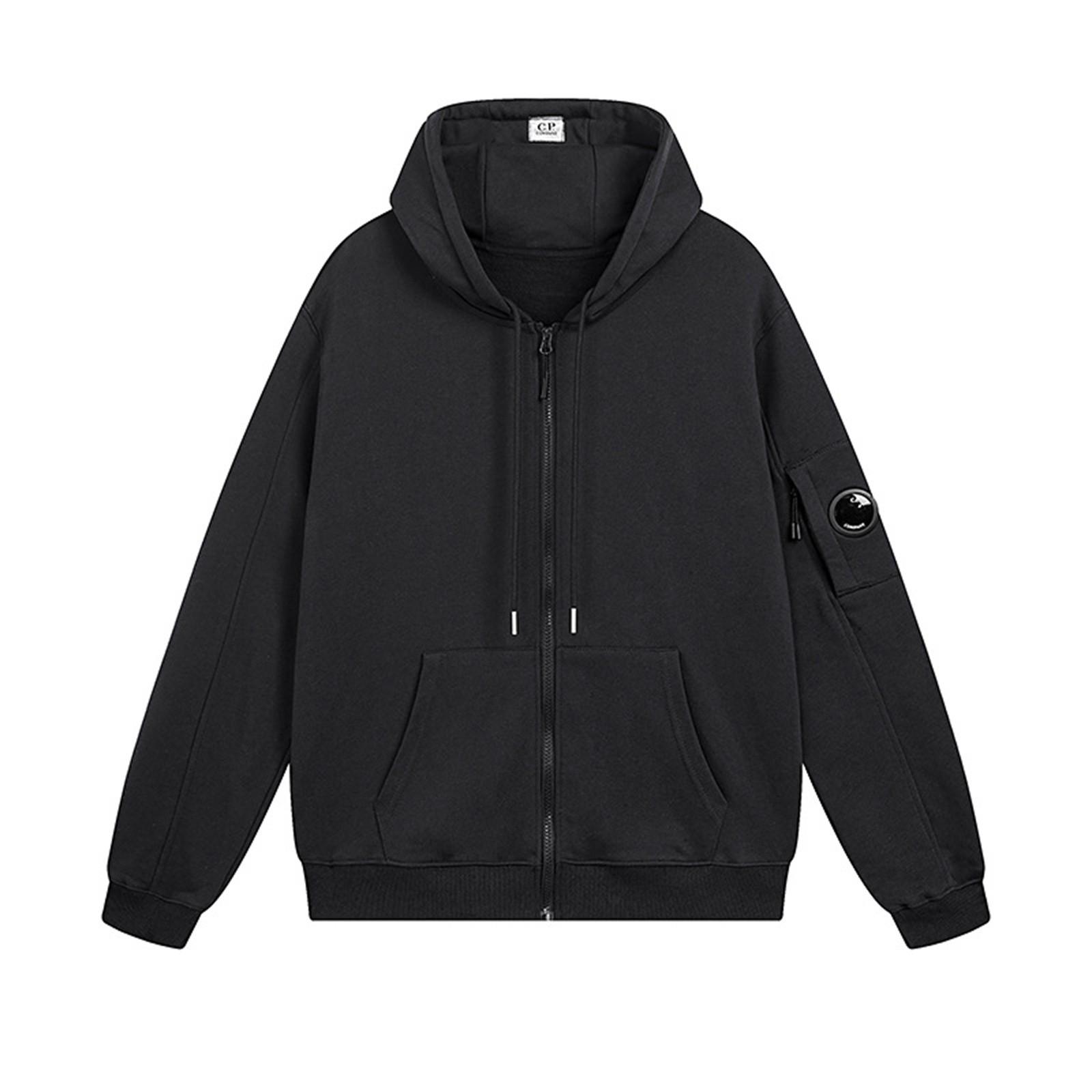 

Женская и мужская модная повседневная толстовка, свободный кардиган на молнии, с длинным рукавом, куртка с капюшоном XXL чёрный