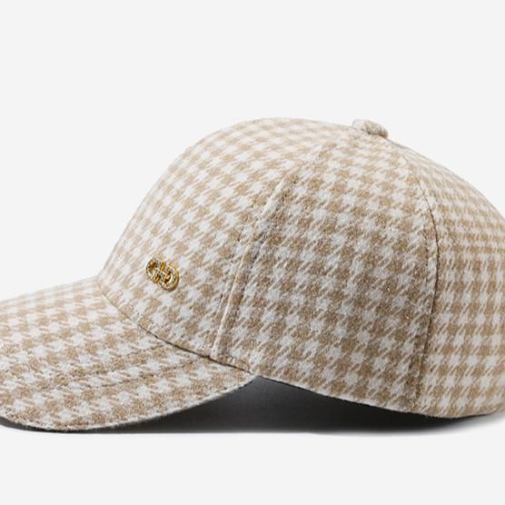 Women's Houndstooth Flat Cap - Korean Style, Outdoor Versatile, Casual Fashion, British-Inspired Autumn/Winter Hat
