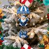 Customized Wood Xmas Ornaments Christmas Skydiving Santa Claus/Gingerbread Man Ornament, 2D Flat Wooden Pendant with Winter Holiday Decorations